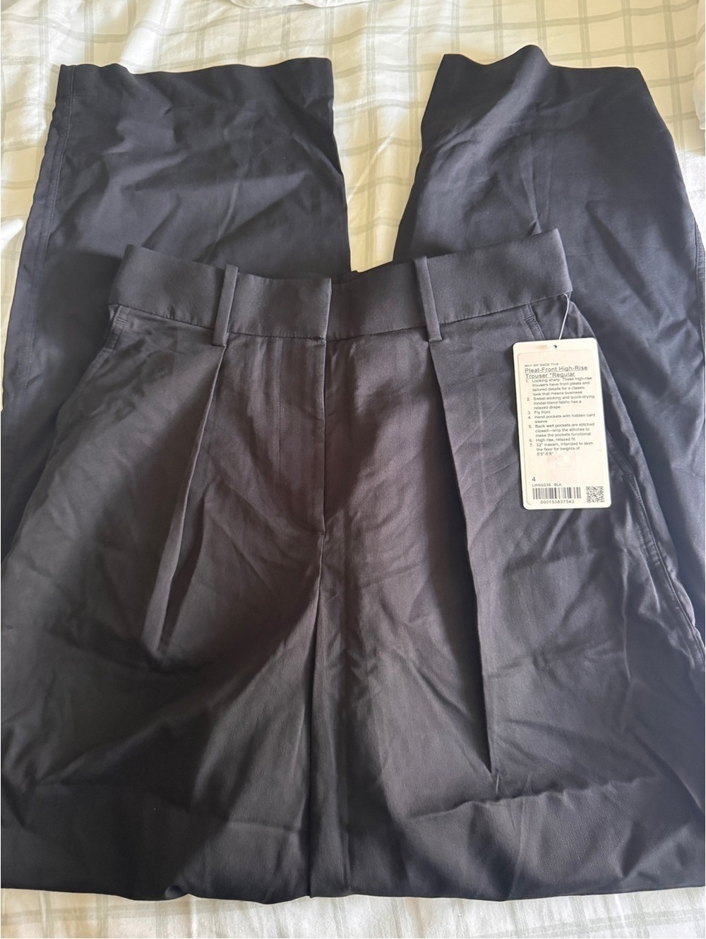 🆕🖤 Lululemon Pleat Front HR Trouser Regular - Black - Picture 8 of 9